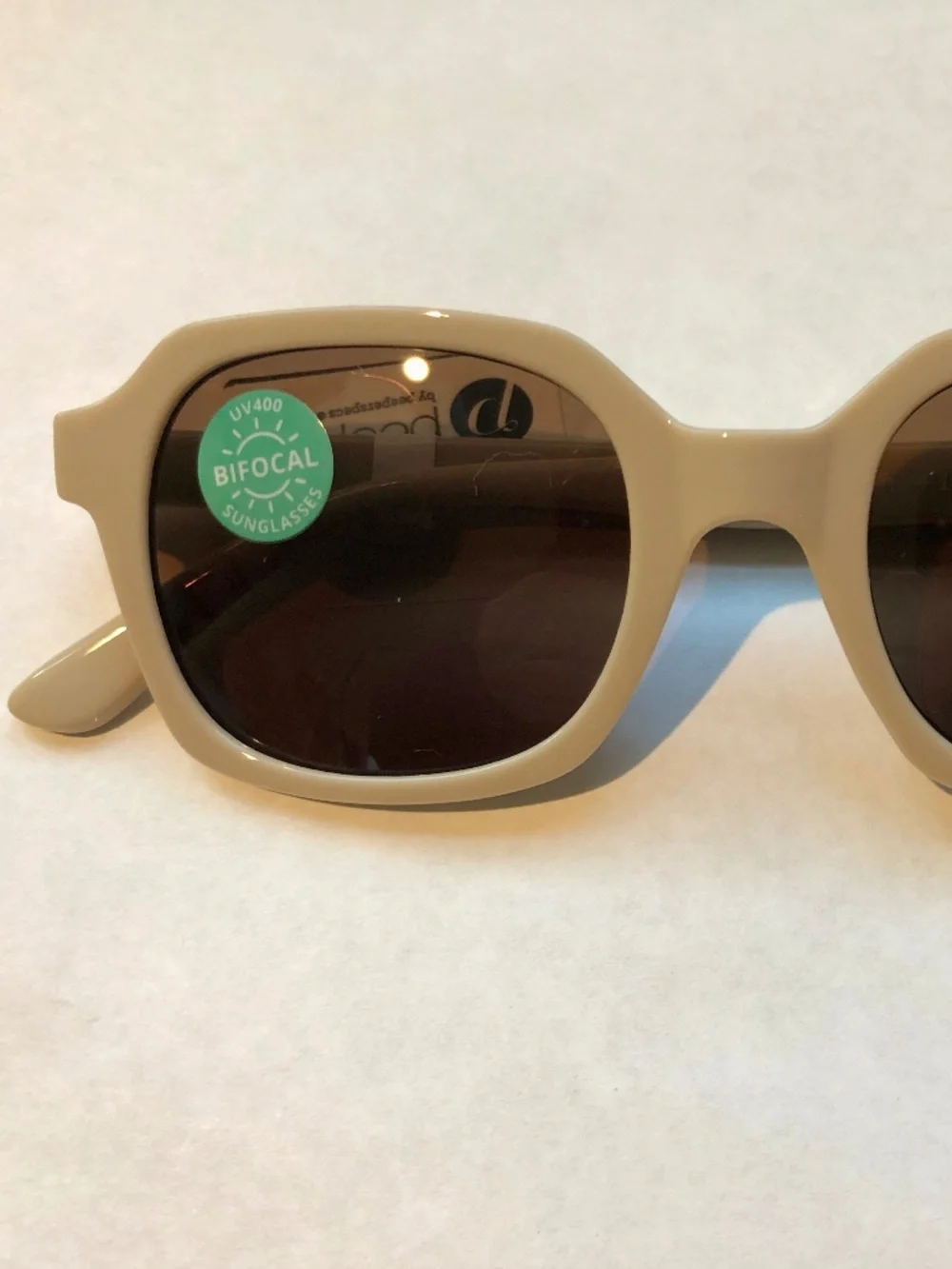 Beige Women's Bifocal Sunglasses with UV400 Protection